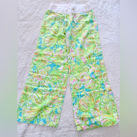 Lilly Pulitzer Linen Pants in “Elephant Ears” print - Picture 1 of 4